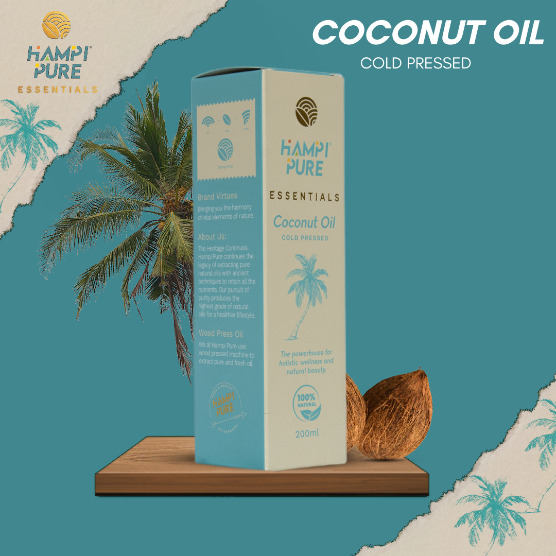 Hampi Pure Cold Pressed Coconut Oil for Hair & Skin Care